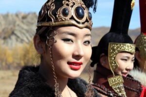 Mongolian Woman in Traditional Dress